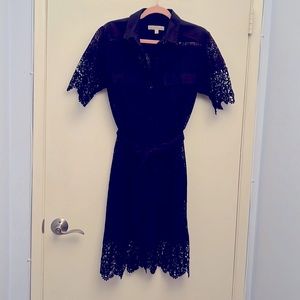 Black Lace Shirt Dress